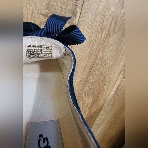 UGG Carilyn Blue Suede Lace Up Sneaker Fashion Minimalist Classic Women's Sz 6 - Picture 6 of 7